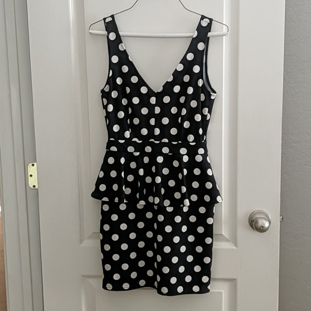 Dotted Peplum Dress